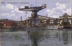 Kiel Germania shipyard with giant crane * around 1910
