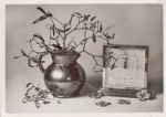 Table clock with mistletoe, pansy, * approx. 1940