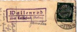 36341 Wallenrod Lauterbach Landpoststempel, post office stamp o 31.12.1938 on new year card