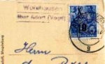 08258 Wohlhausen Landpoststempel Posthilfsstellenstempel auf AK o ca. 1955