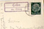 04758 Collm country postmark post office stamp o 9.6.1936 on postcard Collmberg