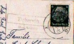 04703 Dobernitz country postmark on postcard Mildenstein castle 06.6.1936
