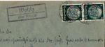 04687 Walzig, country post mark, post office postmark, o 1935 on envelope
