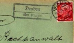 04808 Deuben country postmark post office stamp o April 19, 1934 on the envelope