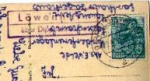 01778 Löwenhain, country postmark, postal service postmark, o 08/13/1959 on postcard Lauenstein