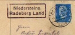 01454 Niedersteina country postmark o 4.4.1931 on Easter card rabbit