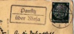 01594 Pausitz Landpoststempel o 1808.1935 auf AK Elbbrücke in Riesa