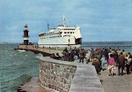 Warnemunde Baltic Sea ferry lighthouse gebr. circa 1965