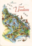 17406 Insel Usedom Landkarte Künstlerkarte Alfred Hoppe o 18.3.1978