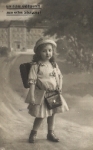 Back to school girl with school bag o April 15, 1917
