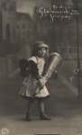 Schulanfang, Mädchen, Schultasche, Tüte, gebr. ca. 1920, Serienkarte Nr. 6067 5,