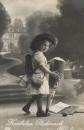 Schulanfang, Mädchen, Schultasche, Tüte, gebr. ca. 1920