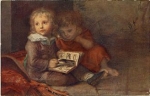 Children with book artist card C. L. Vogel Sohne o October 3, 1920