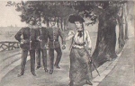 Soldiers with wife giving love o December 17, 1905