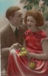 Love happiness Pair with roses, serial card No. 2192/6 used September 6, 1926