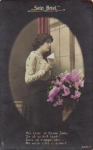 Letter reading woman serial card, No. 3580/5, used. August 9, 1915