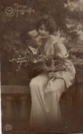 Lovers with willow catkins Series card no. 6120/1 used. circa 1920