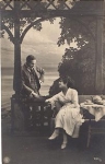 Married couple with a set table series 7191/5 * approx. 1920