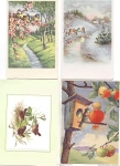 Spatz, Meise artist card Sträter, o1935, 3xca.1970 4 cards
