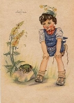 Frog child artist card Lupicina * approx. 1960