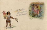 Children's birthday silver embossed card o June 2, 1918