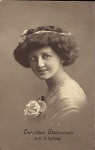 Frauenkopf Geburtstagskarte Serie 715/3, gebr. ca. 1920