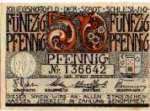 24837 Schleswig city emergency money value 50 Pfennig coat of arms around 1920