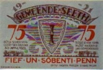 25878 Seeth city emergency money 75 Pfennig 1922