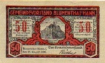 27711 Blumenthal city emergency money 50 pfennigs town hall 1921