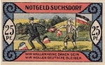 Suchsdorf Städtenotgeld 25 Pfennige 1921 ​​​​​​​Keine Dänen, Deutsche bleiben 