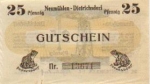 24109 Neumuhlen-Dietrichsdorf City emergency money 25 pfennig frogs 1922