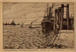 St. Pauli Hamburg Landungsbrücken artist card Ullmann * ca.1920