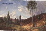 29614 Luneburger Heide Heidetal artist card o approx. 1905 railway post Hanover - Hamburg train no. 295
