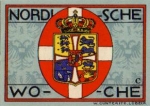 Lübeck city emergency money worth 50 pfennigs Nordic week coat of arms 1921