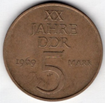 5 Mark GDR 1968 XX Years of the GDR