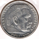 Jäger 0360 - 5 Reichsmark 1935 J vz-stgl Hindenburg Silbermünze