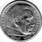 Jager 0367 - 5 Reichsmark 1939 A Hindenburg Swastika Silver Coin