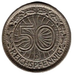 50 Reichspfennig 1930 D Weimarer Republik
