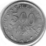 500 Mark 1923 A Weimar Republic
