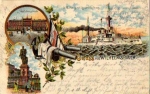 Panzerschiff Brandenburg Wilhelmshaven Farblitho , o 1901