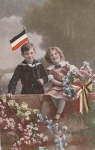 Children, WWI Patriotika black-white-red used December 25, 1916