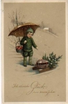 New Year children with sledge o circa 1910