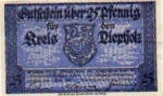 49356 Diepholz city emergency money 25 pfennigs 1920