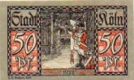 Köln Städtenotgeld Wert 50 Pfennige 1922