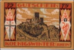 53639 Konigswinter city emergency money 75 pfennigs Castle Drachenfels 1921