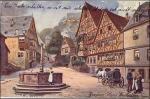 63897 Miltenberg Marktplatz artist card H. Hofmann o 23.8.1915
