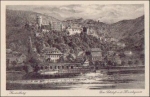 Heidelberg Castle from the Hirschgasse artist card * ca. 1930