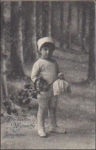 Child in the Snow, Series No. 7036, New Years Card, gebr. December 31, 1915