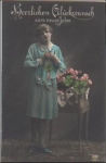 Women's birthday card clover horseshoe series no. 7456/1, o ca. 1920