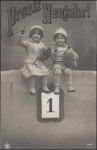 Children, New Years card, series No. 3198, gebr. circa 1920